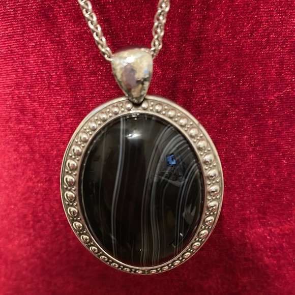 Brighton Black Onyx Pendant EUC - Picture 3 of 5